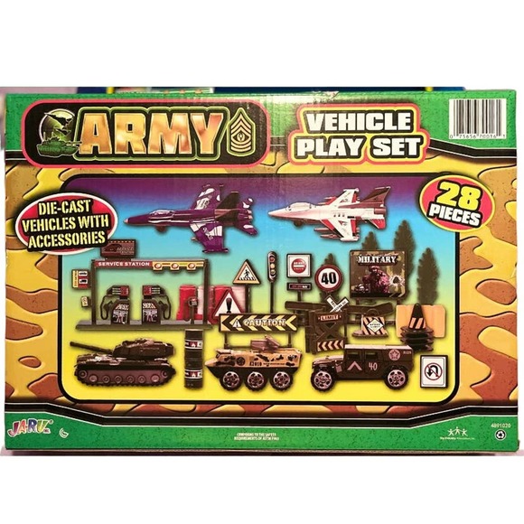 Ja-Ru Inc. Army Vehicle 28 Piece Play Set Die-Cast Vehicles With Accessories - Picture 4 of 5
